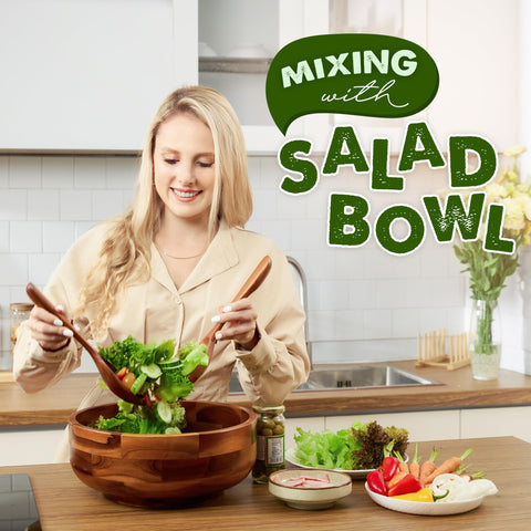 Tidita fruits and salad in bowl demonstrates versatile kitchen display.