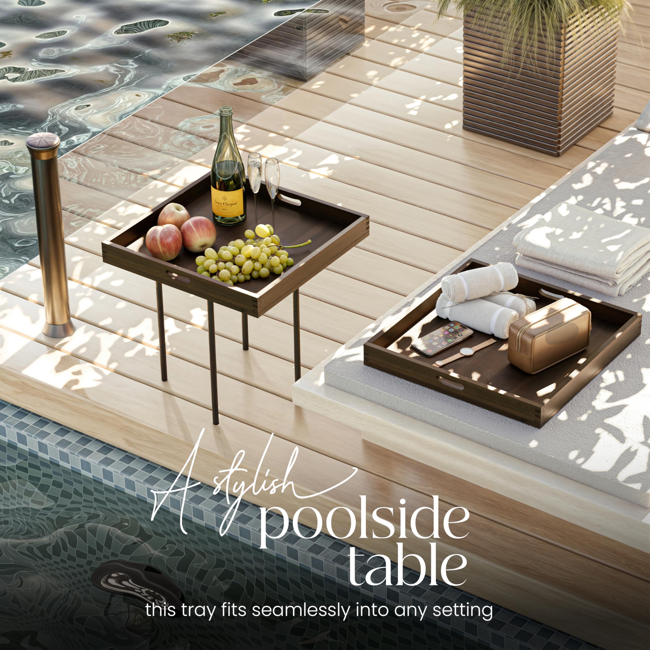 Tidita versatile tray for daily organization on ottomans, consoles, or counters