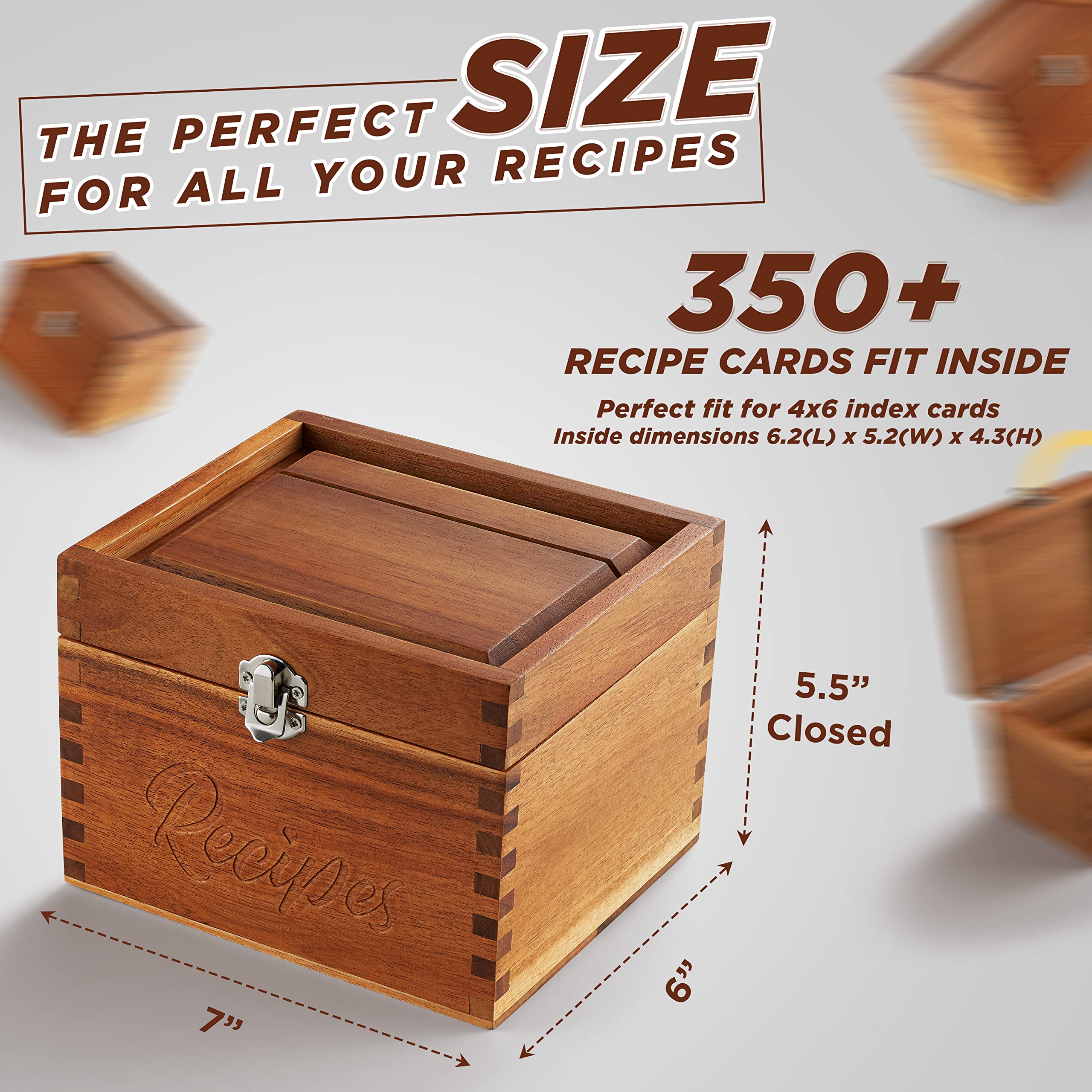 Tidita recipe box dividers help categorize recipes by tabs.
