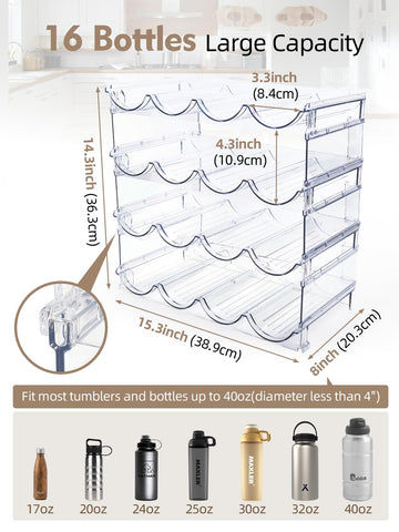 One-piece side-panel design provides sturdy support for filled tumblers.