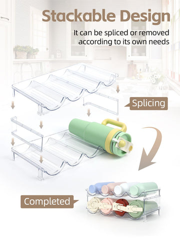 TIDY SAVANT two-tier rack holds eight bottles for organized pantry