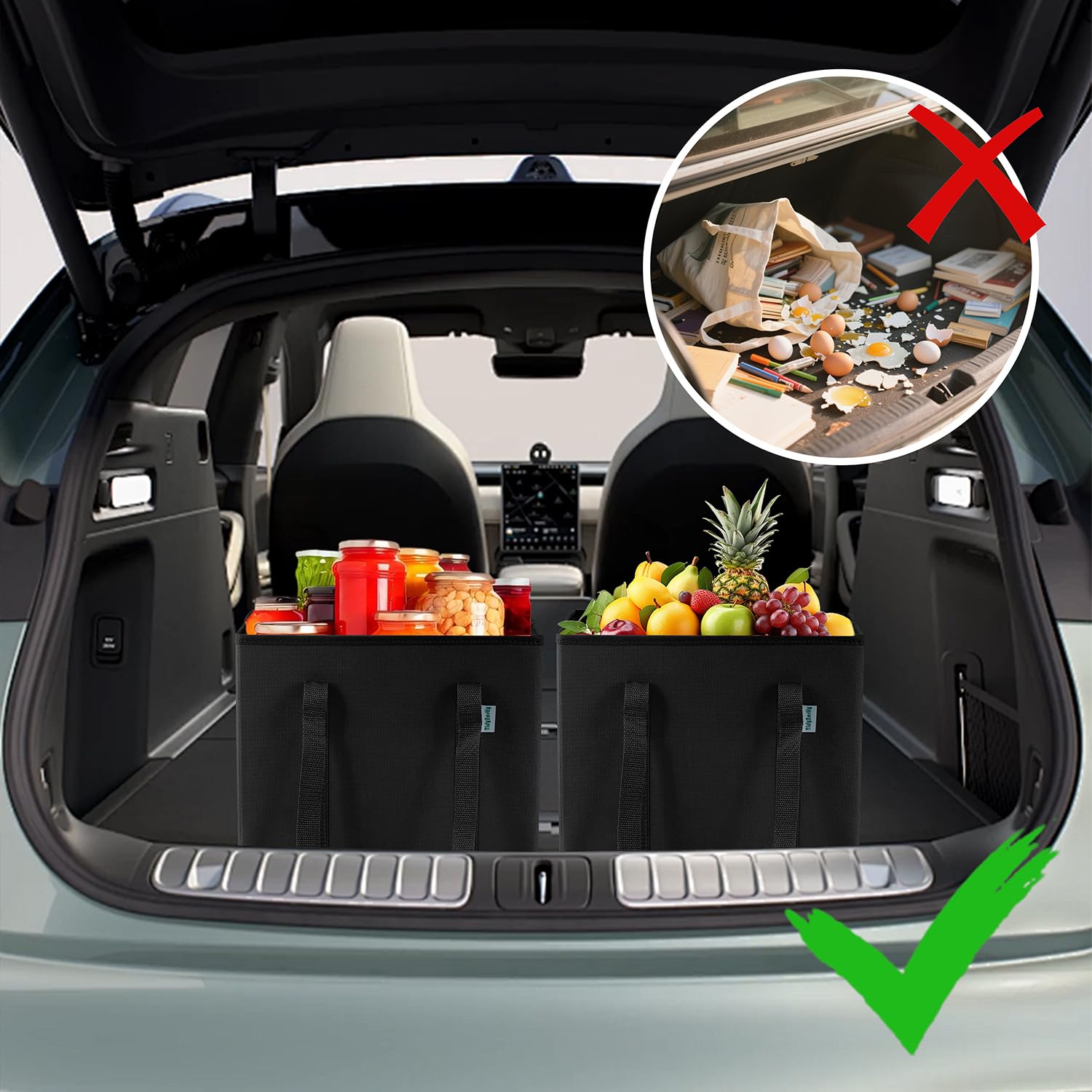 TidyNestly durable construction with reinforced rivets and quadruple-stitched handles.
