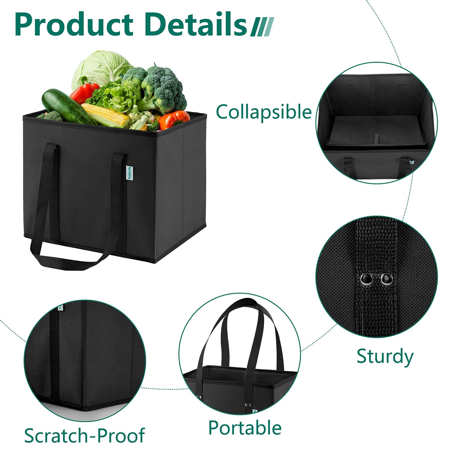 TidyNestly folds flat for compact storage in car trunks or cabinets.