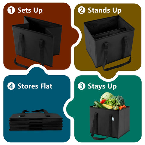 TidyNestly multi-purpose bags for groceries, storage, picnics, and more.