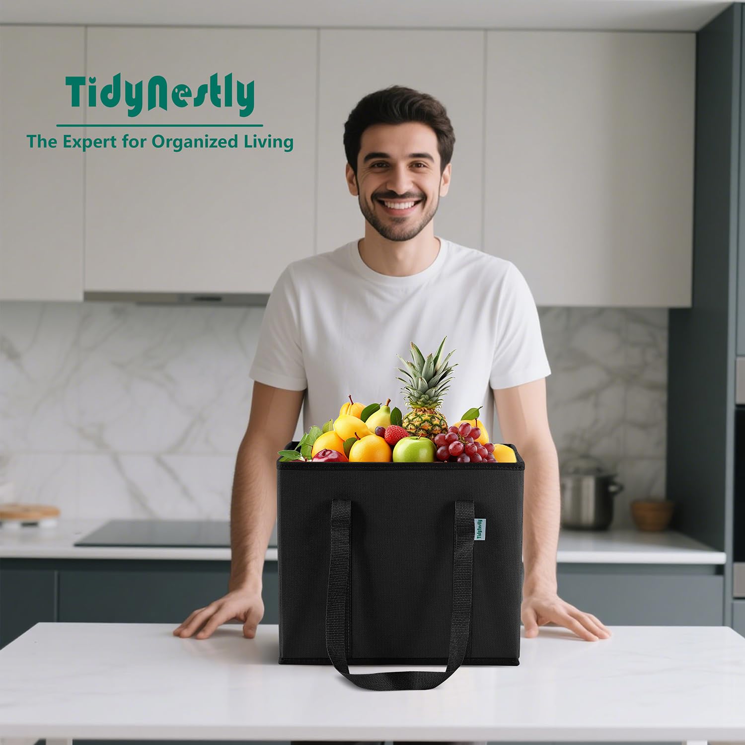 TidyNestly sturdy handles and box shape support easy carrying.