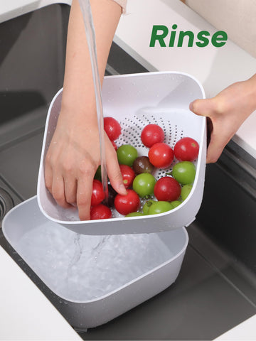 TidyTale dishwasher-safe colander cleans easily after meals.