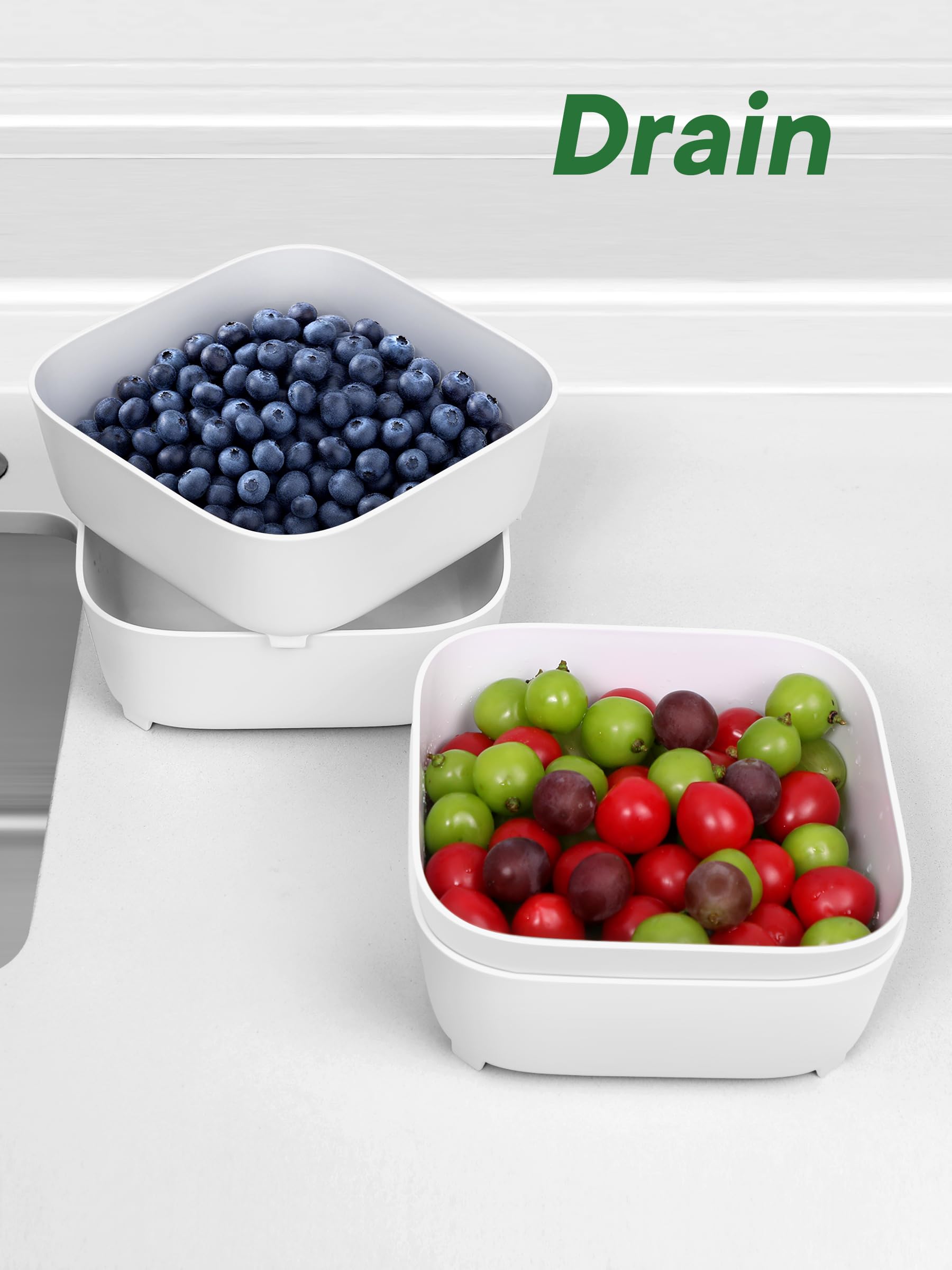 TidyTale heat-resistant PP colander withstands heat up to 284°F.