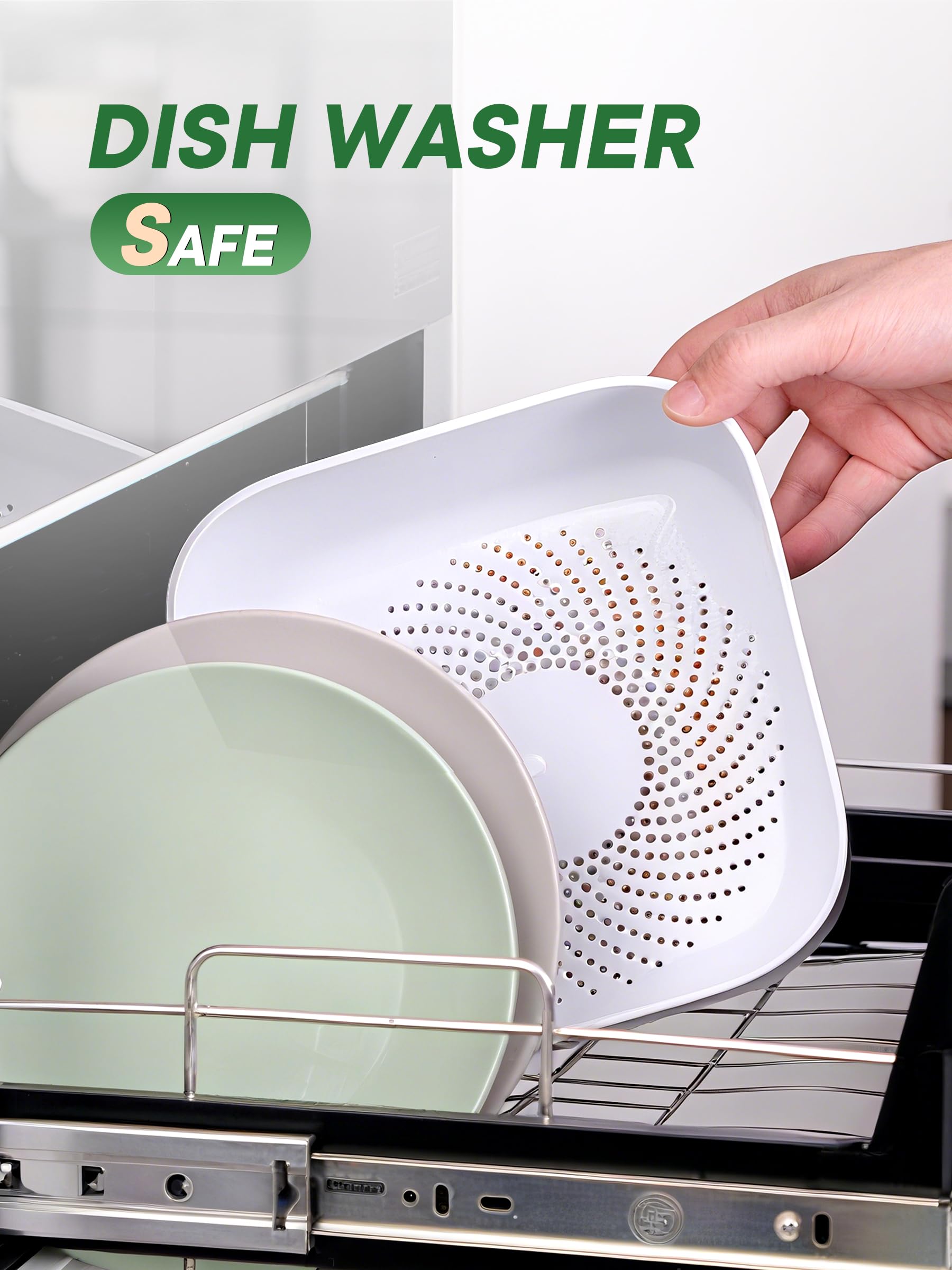 TidyTale kitchen strainer blends style and practicality on the counter.