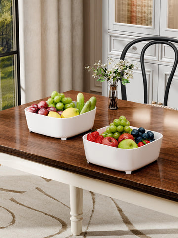 TidyTale stackable colander and bowl set saves kitchen space.