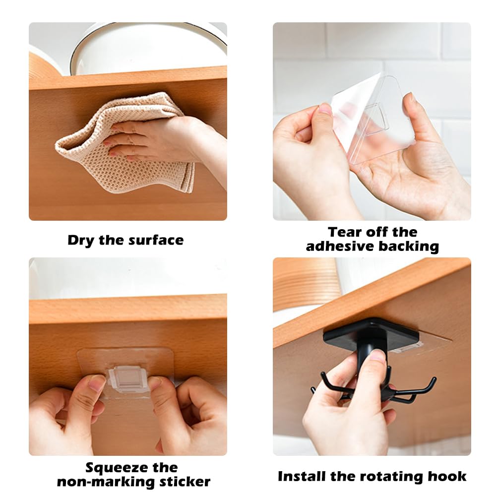 TIE-DailyNec multifunction hooks hold towels, keys, and utensils neatly