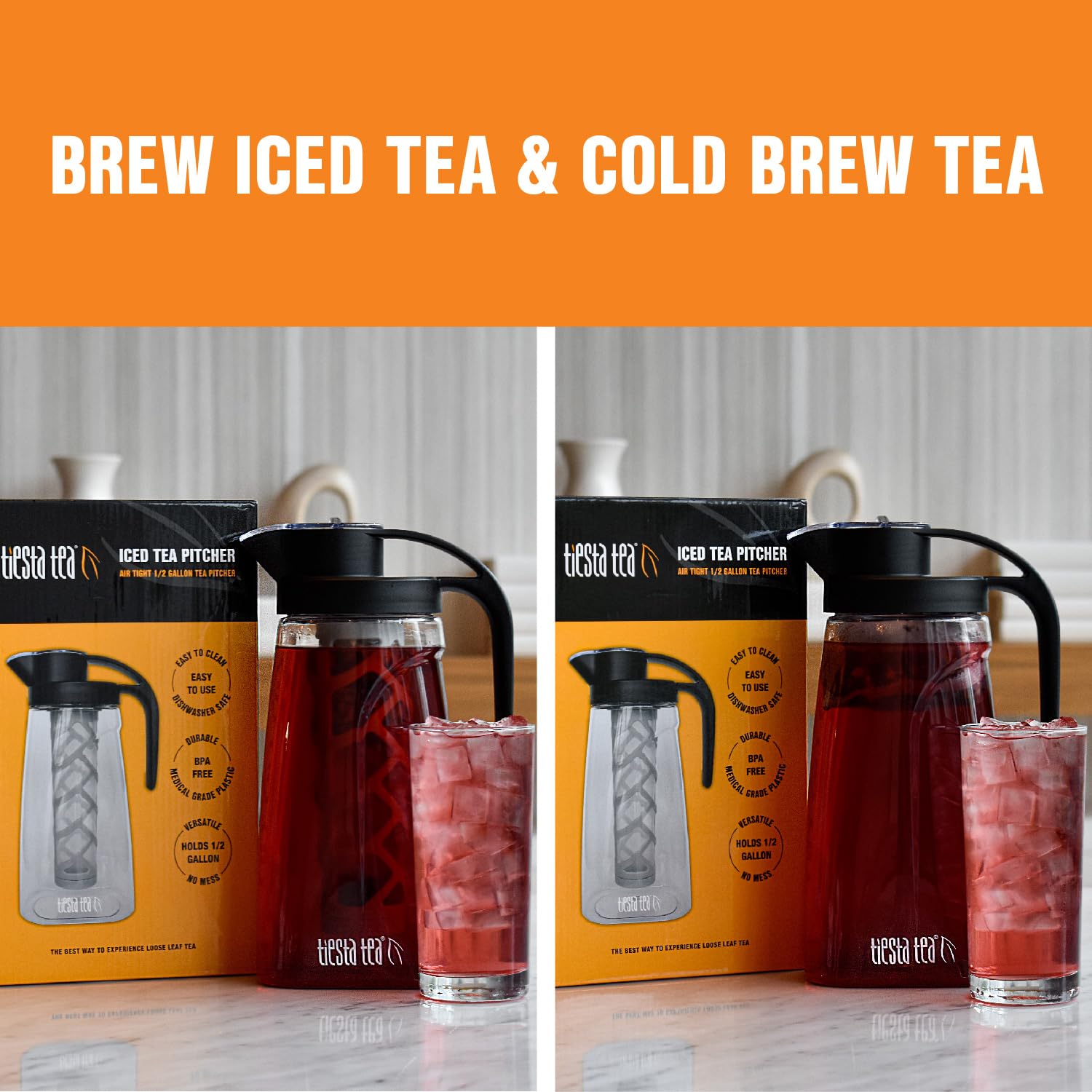Tiesta Tea dishwasher-safe pitcher for quick cleanup after steeping