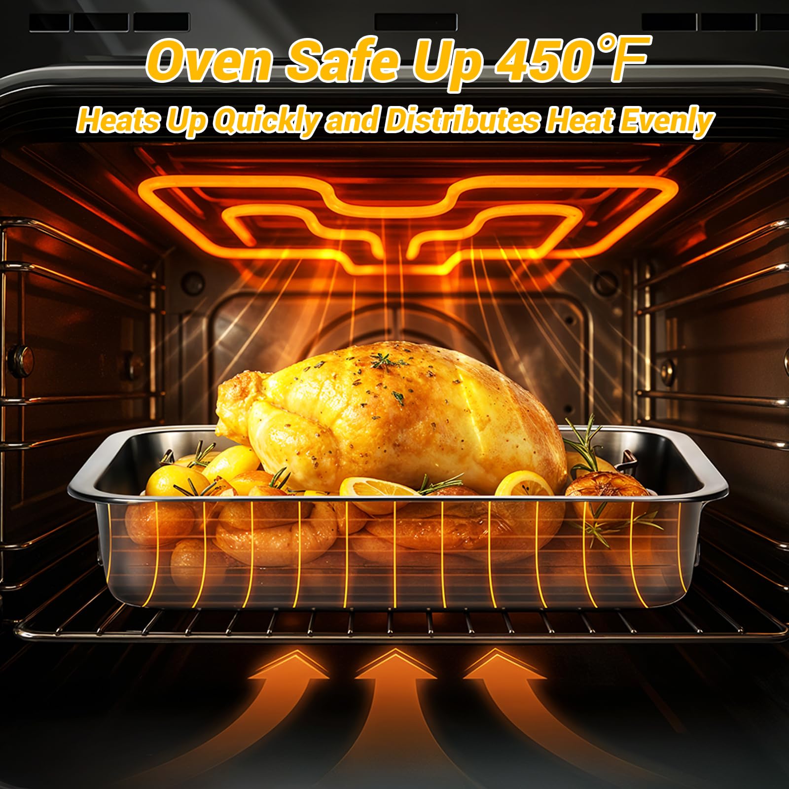 Tifanso roasting pan with dishwasher-safe design for simple cleanup after meals.