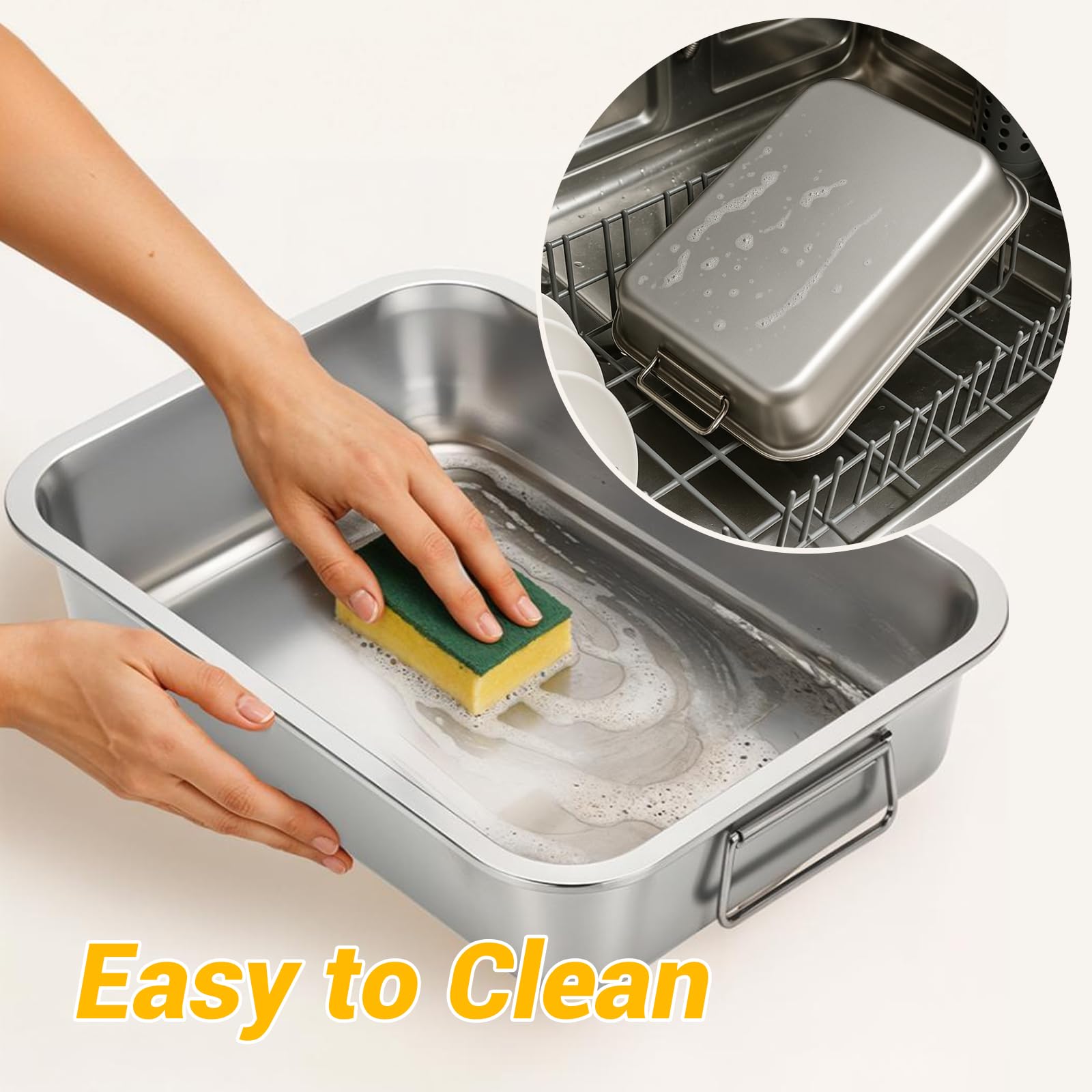 Tifanso roasting pan with rack over vegetables for versatile baking.