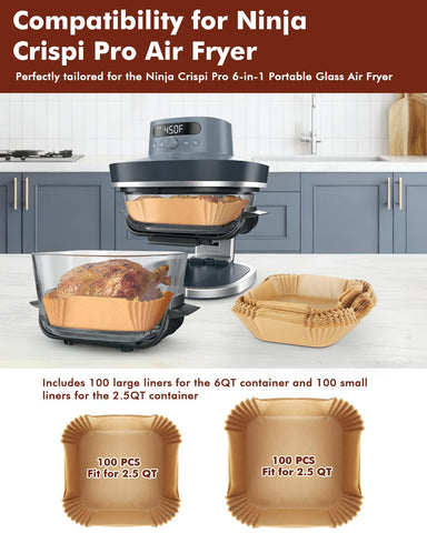 Tiga large liner in 6qt basket maintains crisp texture and easy cleanup