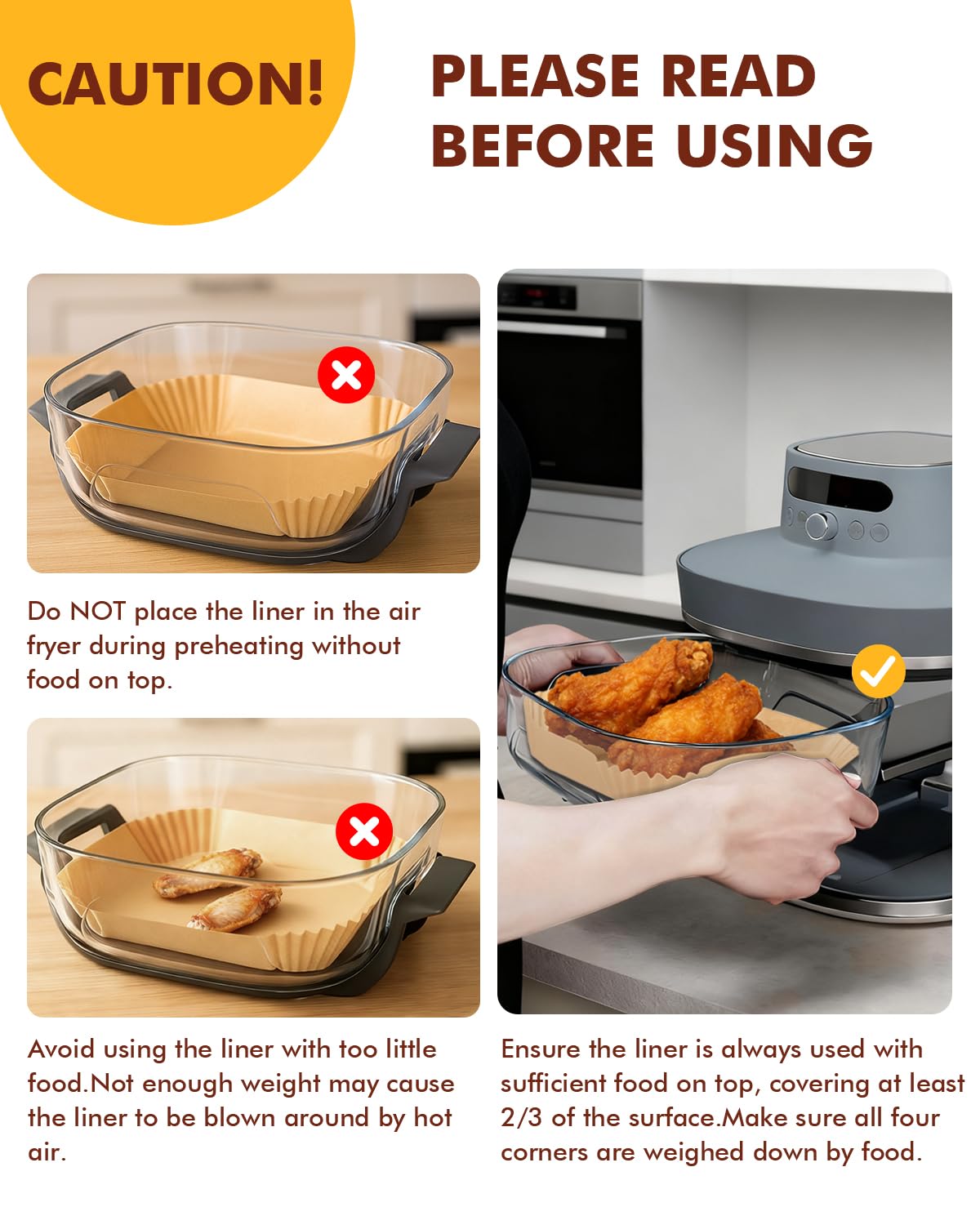 Tiga liners suited for baking, roasting, and air frying with Ninja Crispi Pro