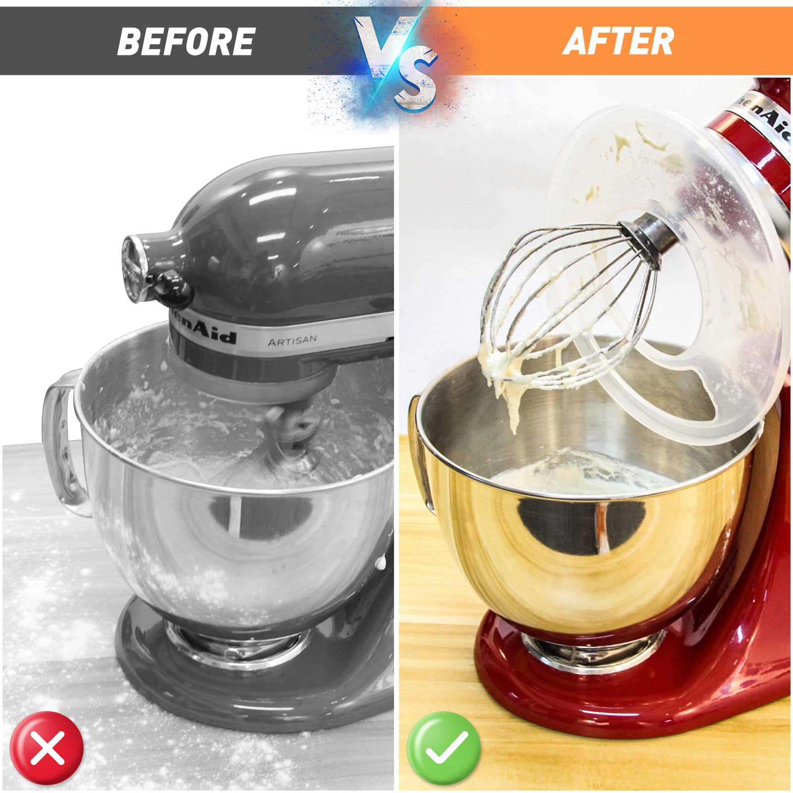 Tiga KitchenAid 150ml inner bowl lid for measured additions and dust protection.