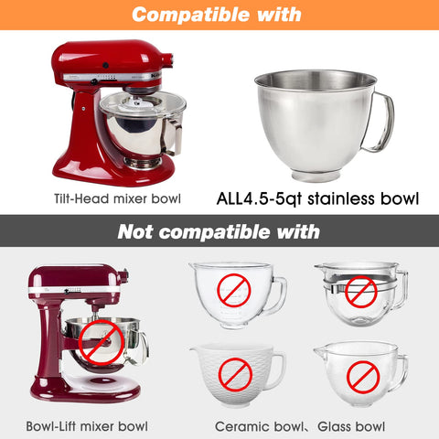 Tiga KitchenAid mixer splash guard reduces splatters during mixing.