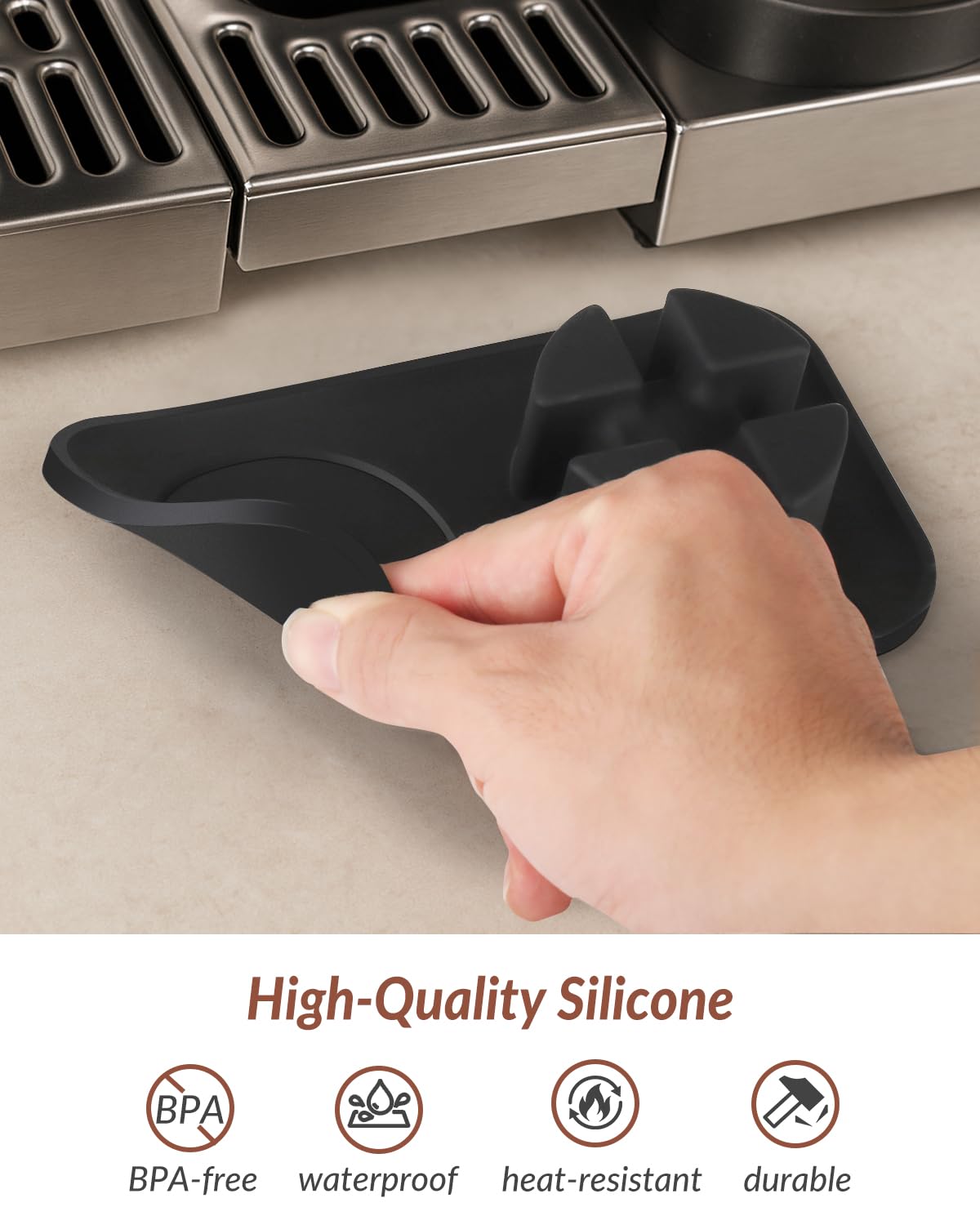 Tiga tamping mat made of food-grade silicone for safe use