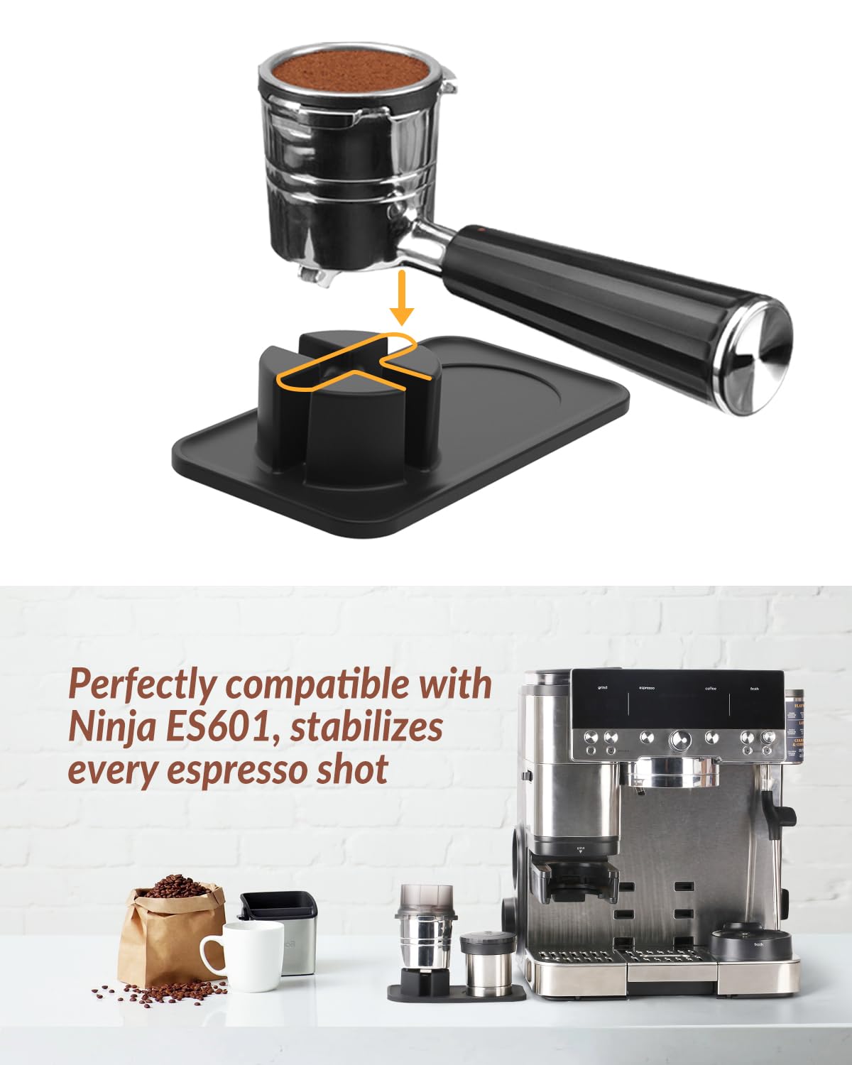 Tiga tamping mat with stabilized support for precise powder pressing