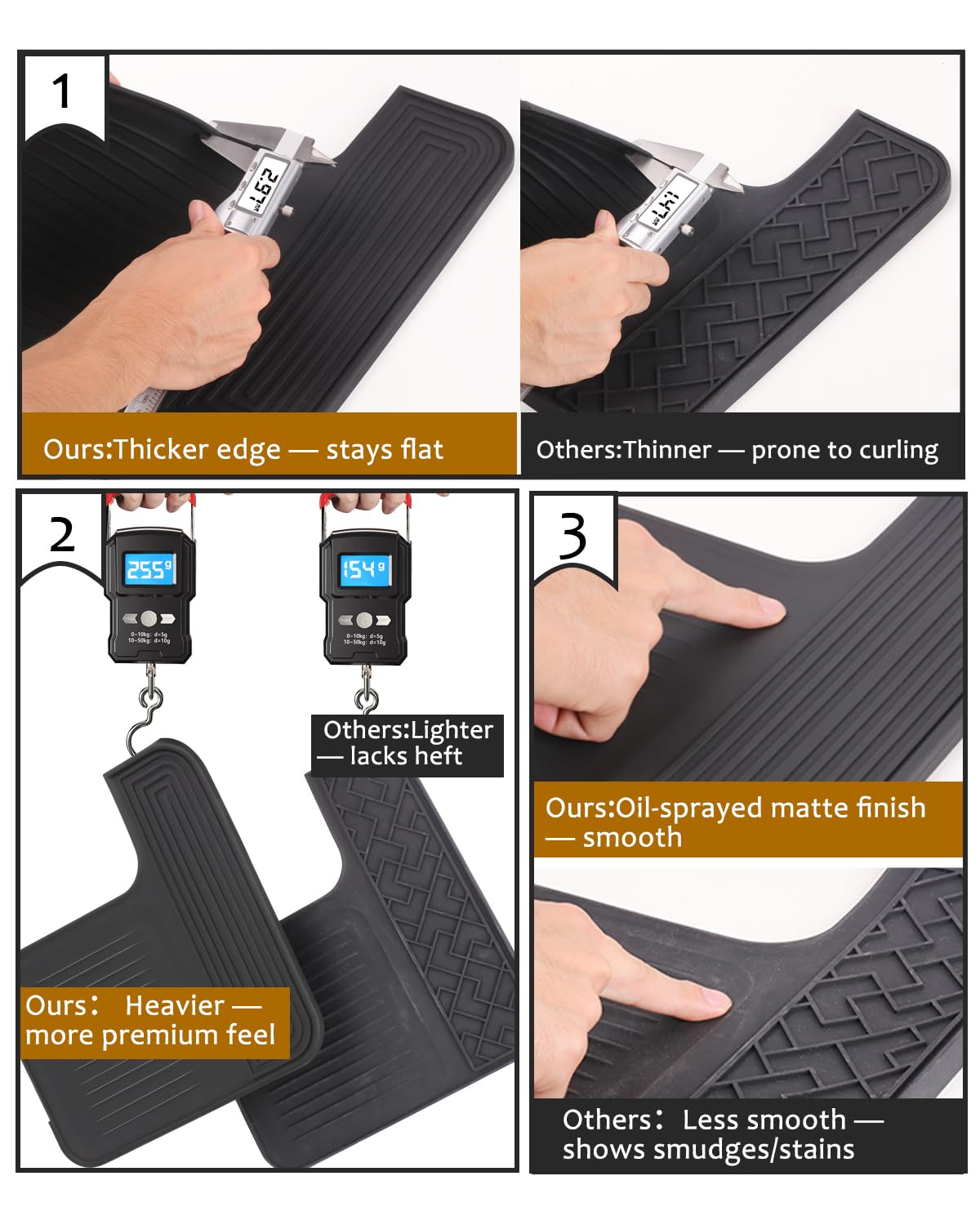 Tiga Luxe top-mat edge seal guards device edges from scratches during daily use.