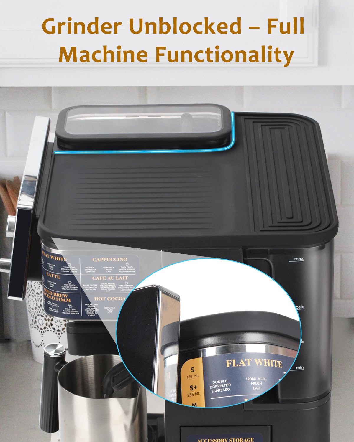 Tiga silicone top-mat is dishwasher-safe and easy to wipe clean.