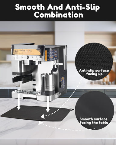 Tiga sliding mat in use demonstrates easy movement during brewing and cleaning