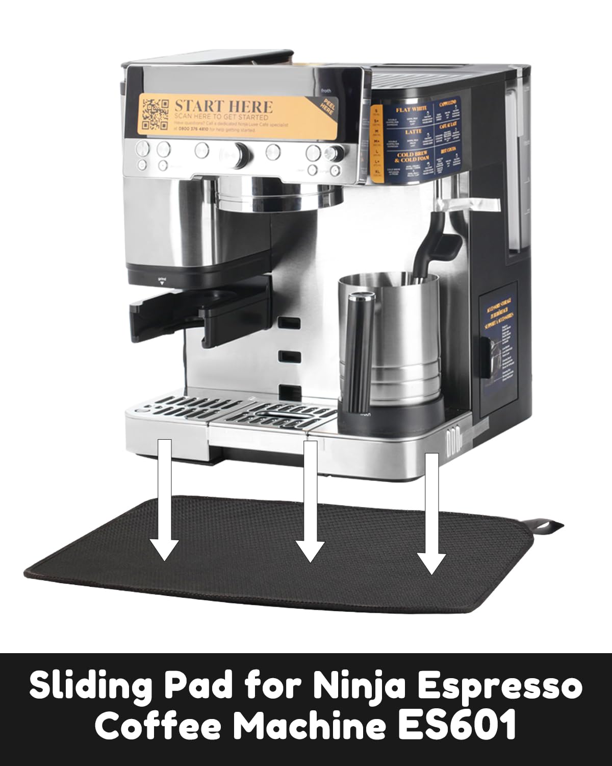 Tiga sliding mat Ninja ES601/ES701 left side view shows anti-slip grip