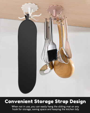 Tiga sliding pad protects desk surface from scratches during use.