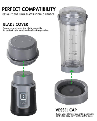 Tiga vessel cap on Ninja Blast BC100 enables grab-and-go drinks.