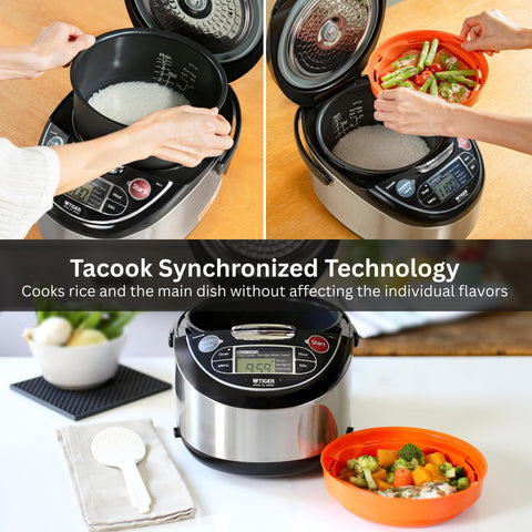 Tiger JAX-T18U-K BPA-free cooking plate supports safe, versatile cooking.