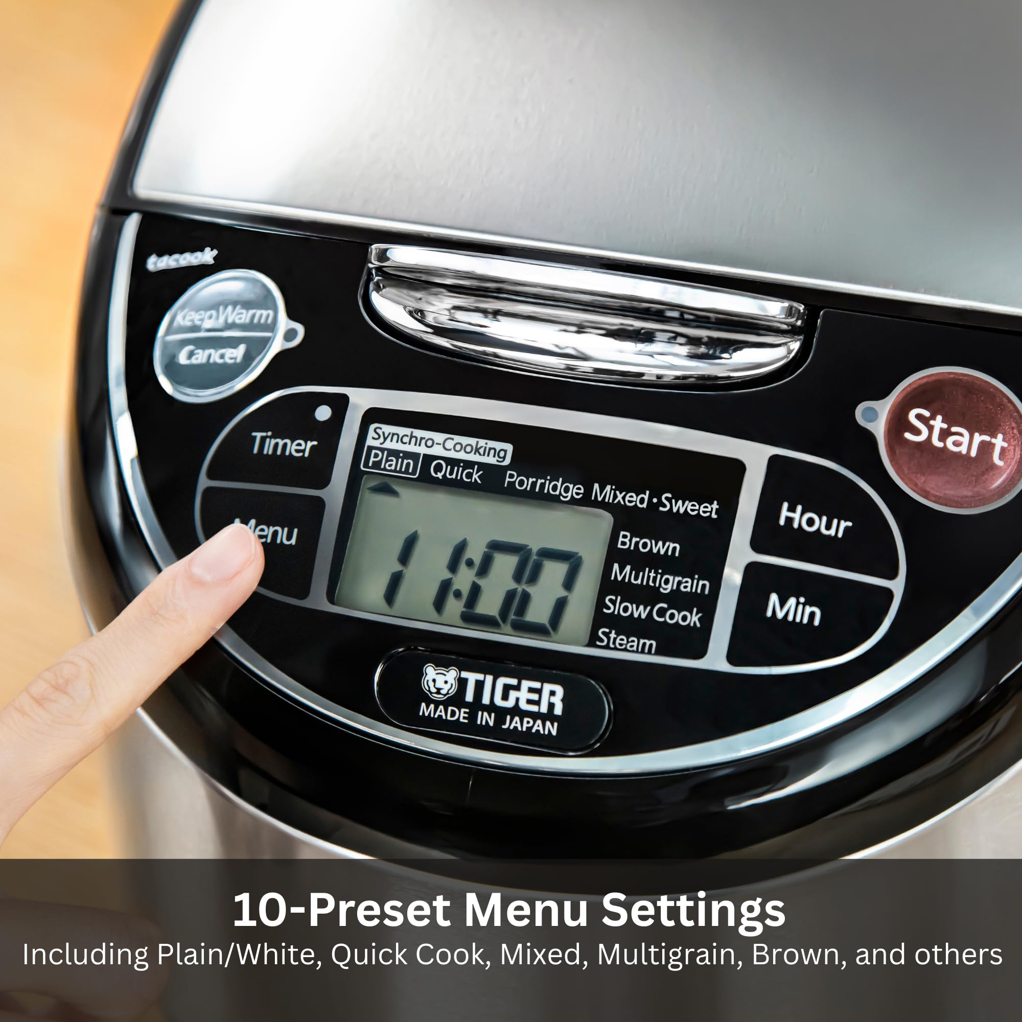 Tiger JAX-T18U-K scratch-resistant inner pot for durable, daily use.