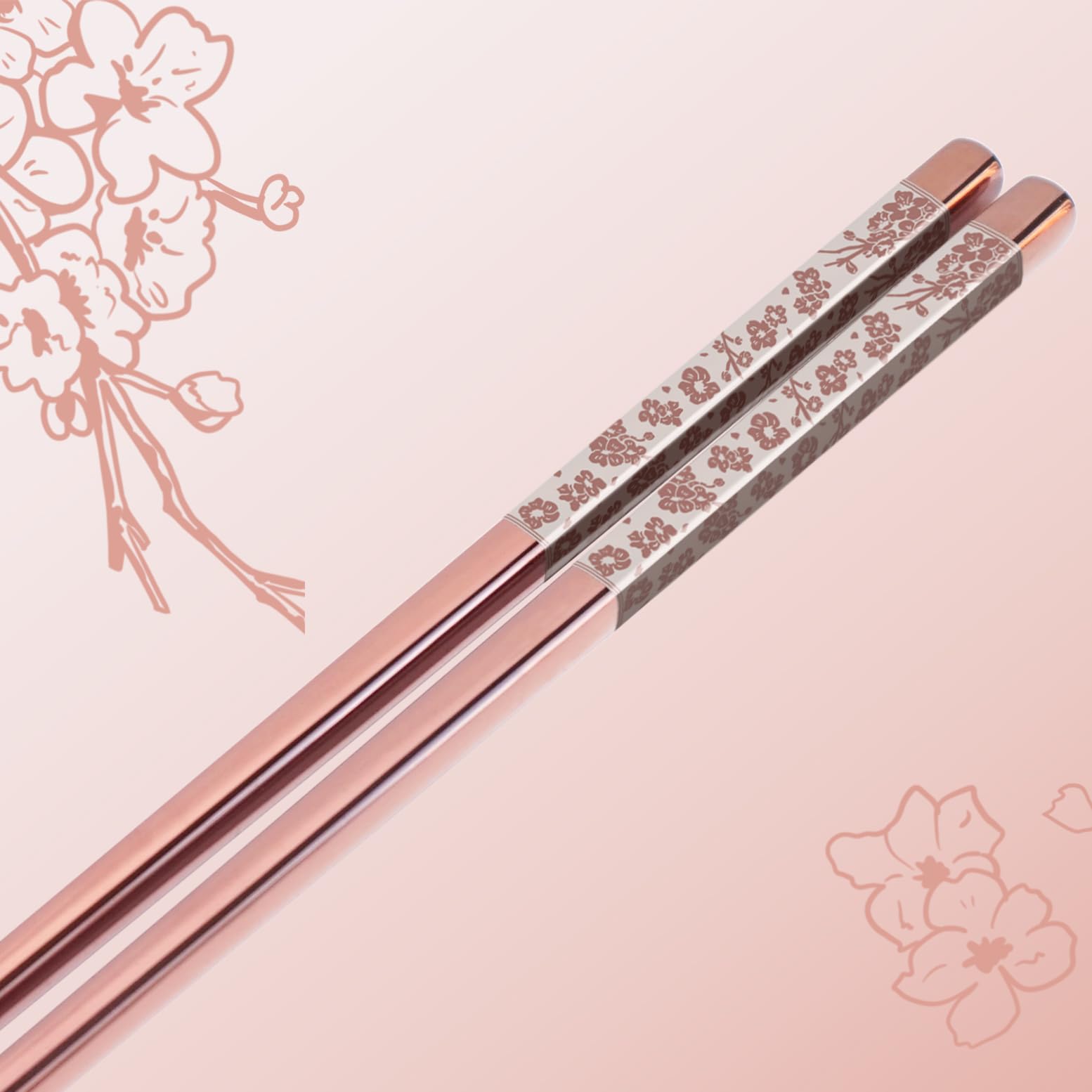TIICOO 18/8 stainless steel chopsticks with balanced weight.