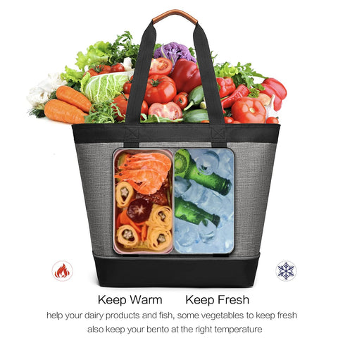 TIIOCTI cooler bag with durable leather-style handle for comfortable carrying