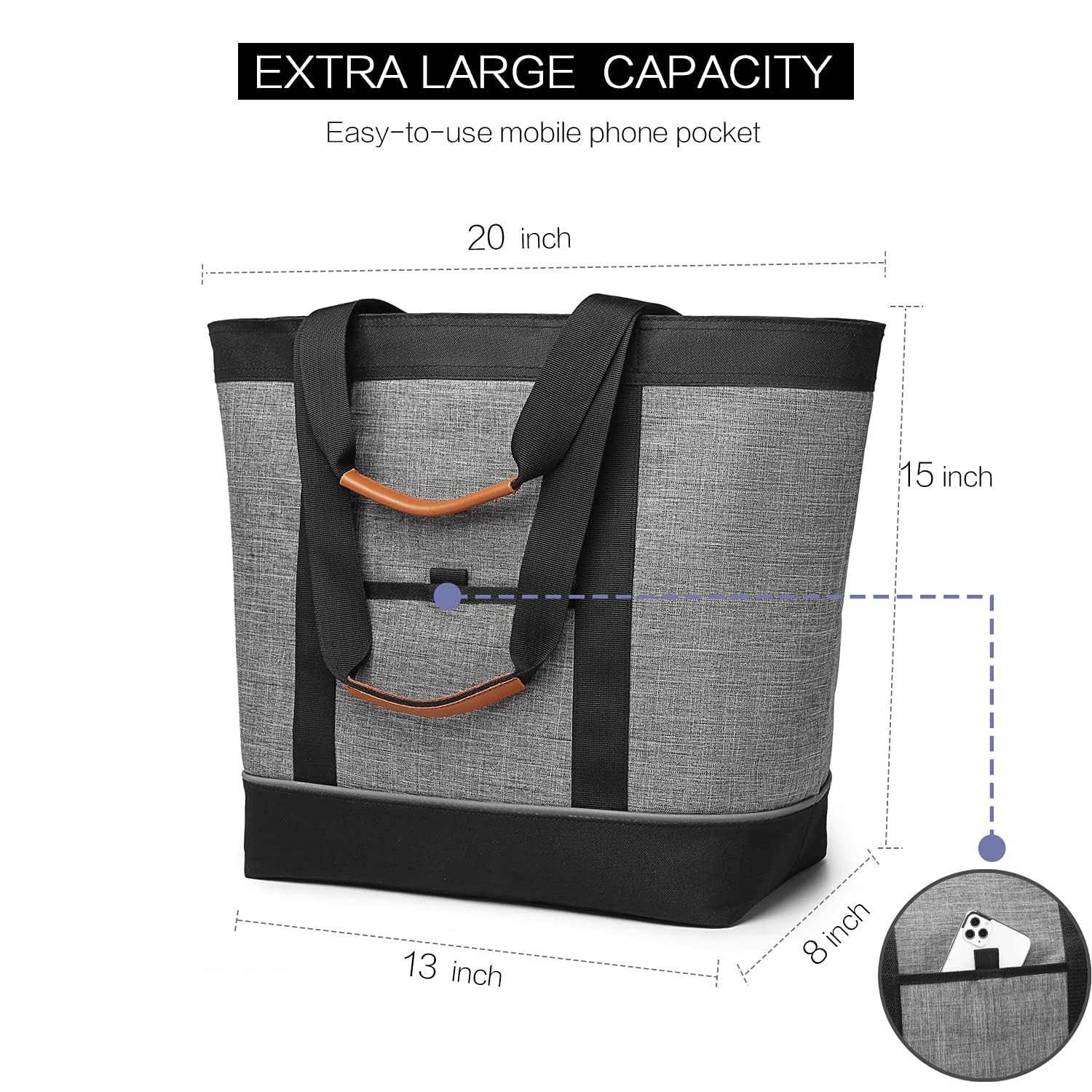 TIIOCTI large capacity cooler bag ready for groceries or beach snacks