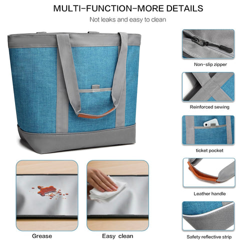TIIOCTI insulated cooler bag side-pocket view with extra storage space