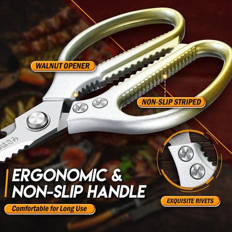 TIJERAS bone-cutting capability ideal for fish, pork, and lamb prep.