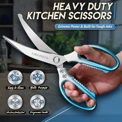 TIJERAS stainless steel blades stay sharp for tough foods