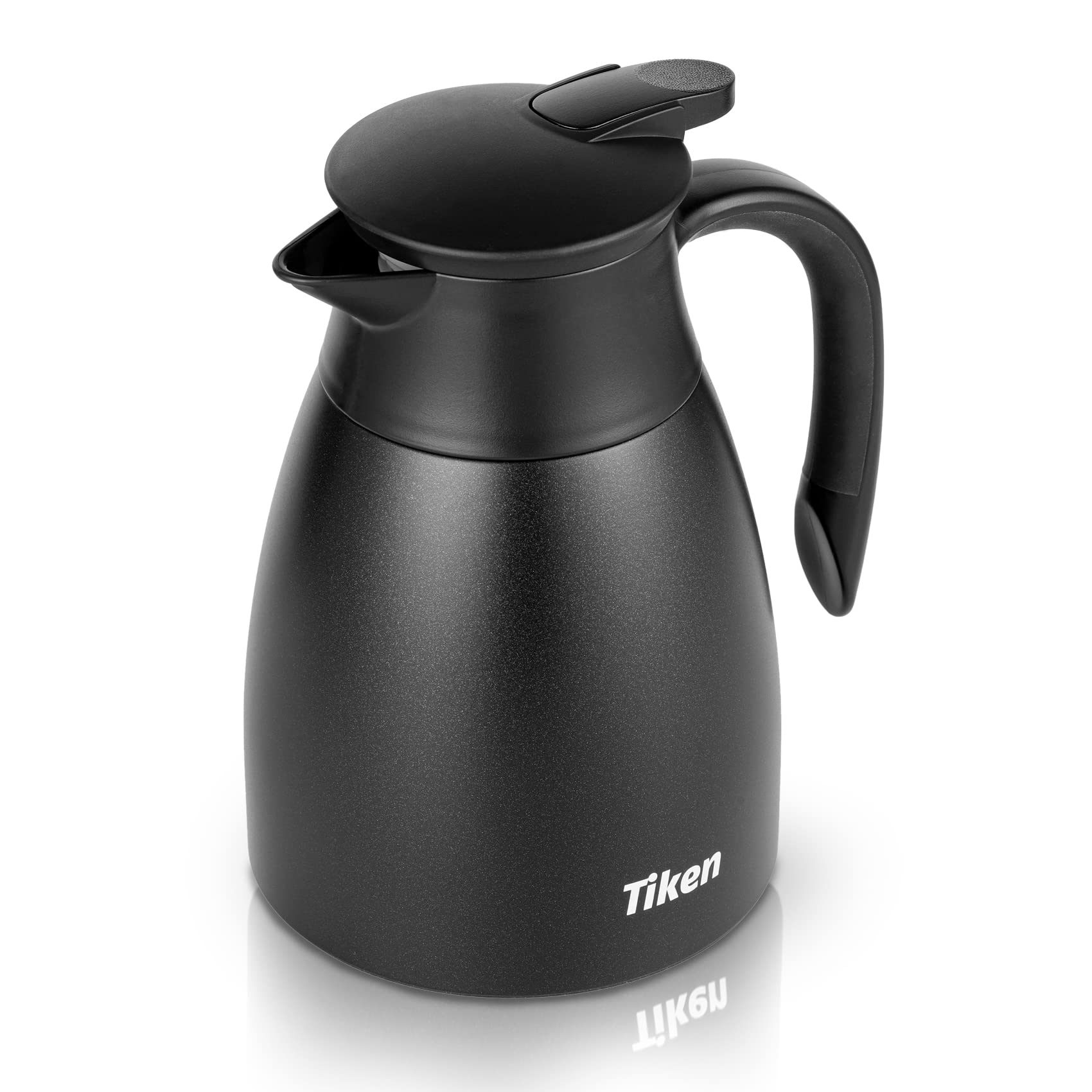 Tiken 34 Oz thermal coffee carafe front view, ideal for home or office use