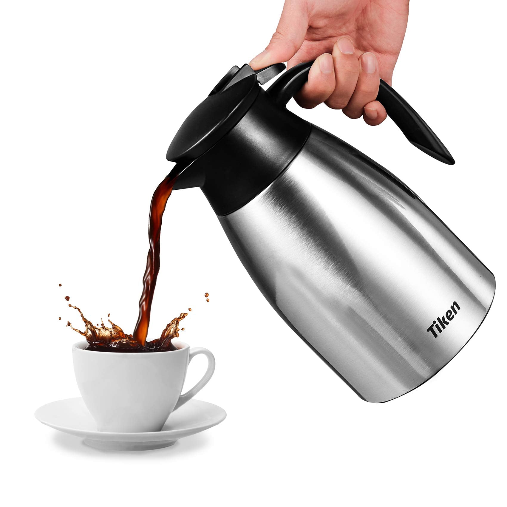Tiken office setup shows 1.5 liter capacity for shared coffee