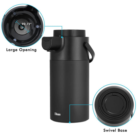 Tiken Airpot removable lid makes cleaning and refilling simple and fast.