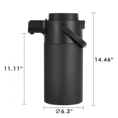 Tiken Airpot thermal carafe keeps coffee hot and fresh for hours.
