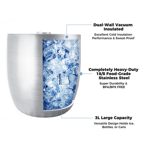 Knob lid on the Tiken ice bucket for easy opening and closing