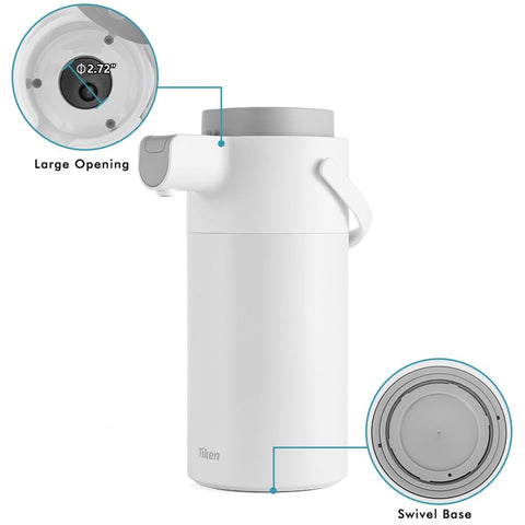Tiken removable lid and wide mouth for easy cleaning and refilling