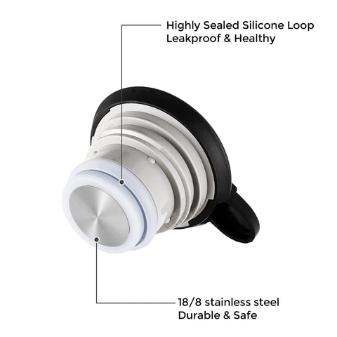 Tiken insulated, leak-proof lid keeps liquids secure during transit.