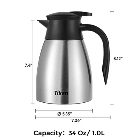 Tiken thermal carafe spout with groove design for smooth drip free pouring
