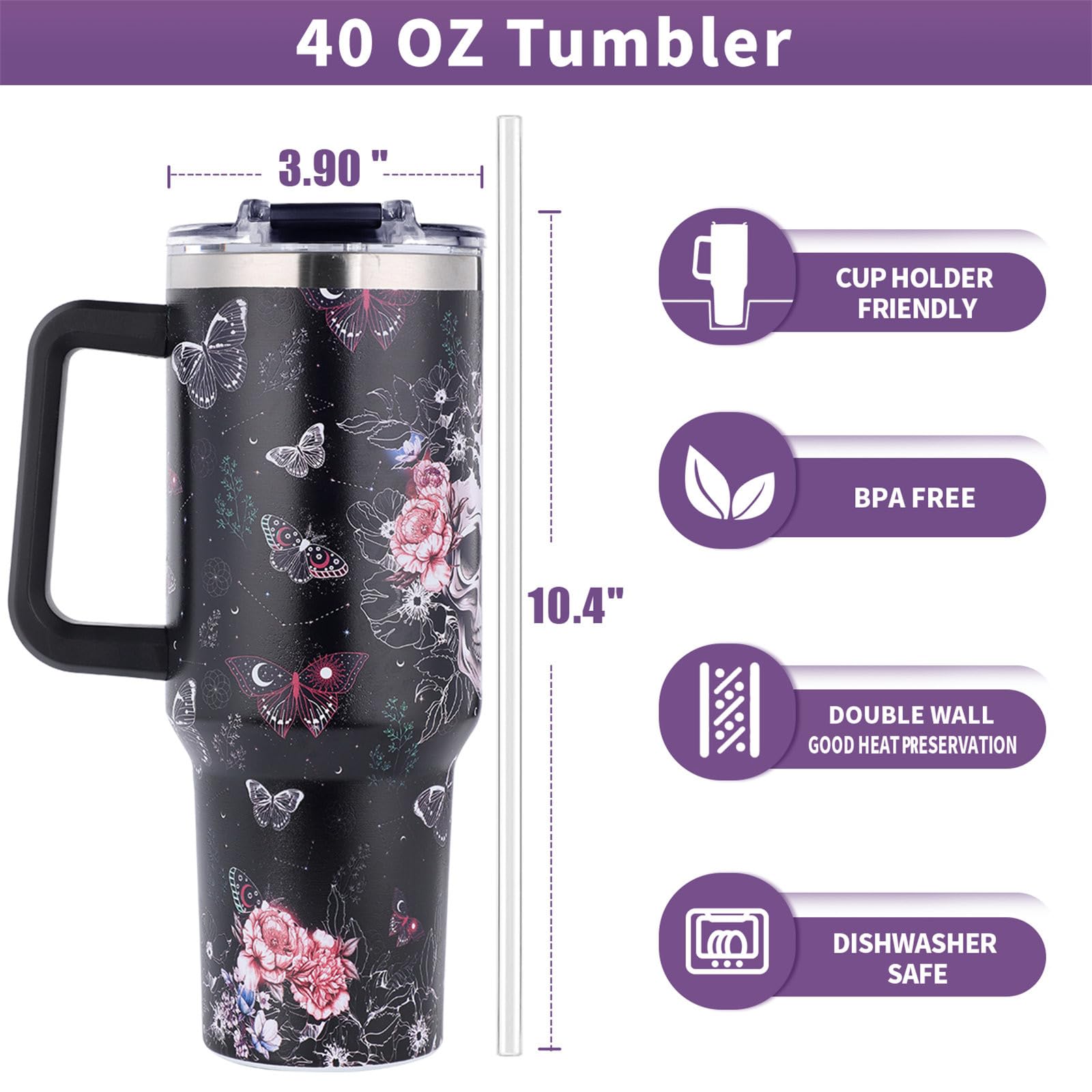 TIKMODERN large 40oz capacity reduces refills on long days.