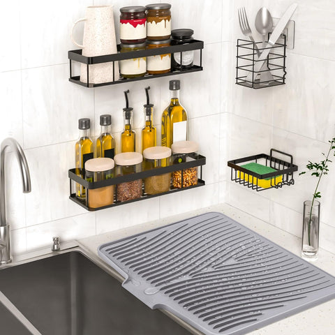 TIKNIK mat folds for compact storage with a hanging hole.
