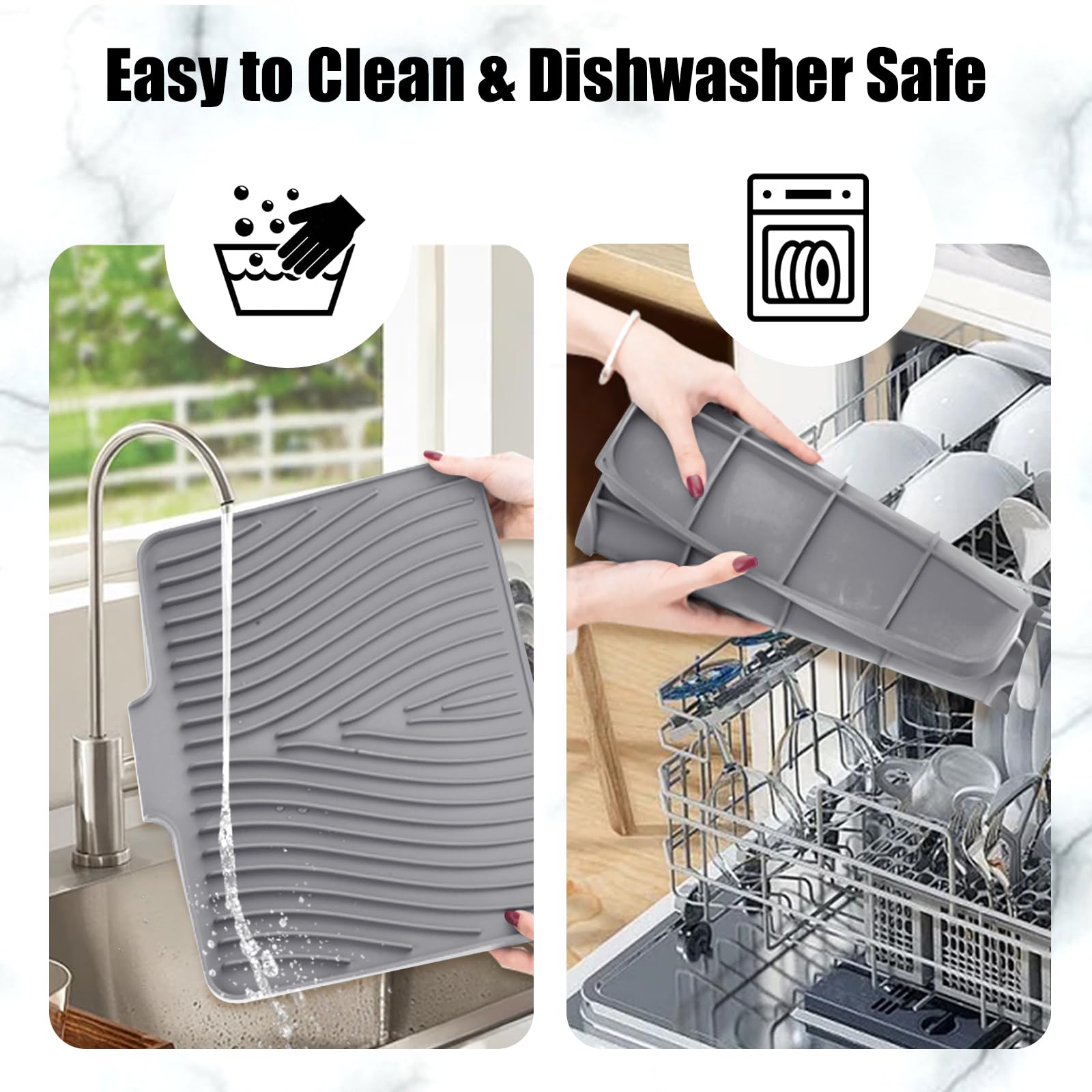 TIKNIK silicone drying mat folded for compact storage with hanging hole