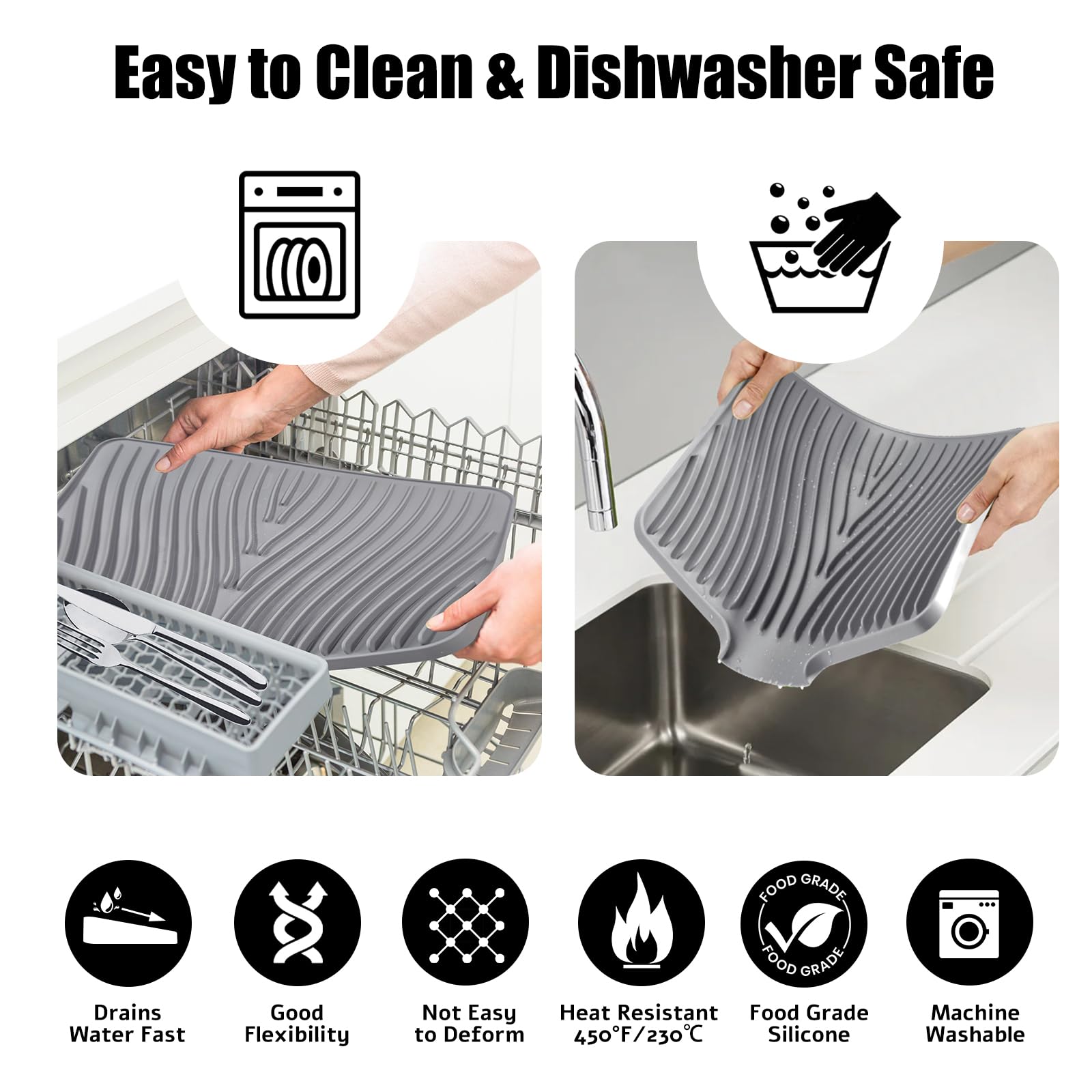 TIKNIK silicone is heat-resistant up to 450°F protecting counters.