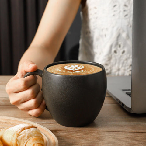 Tikooere black matte glaze mug showcases modern style for hot beverages